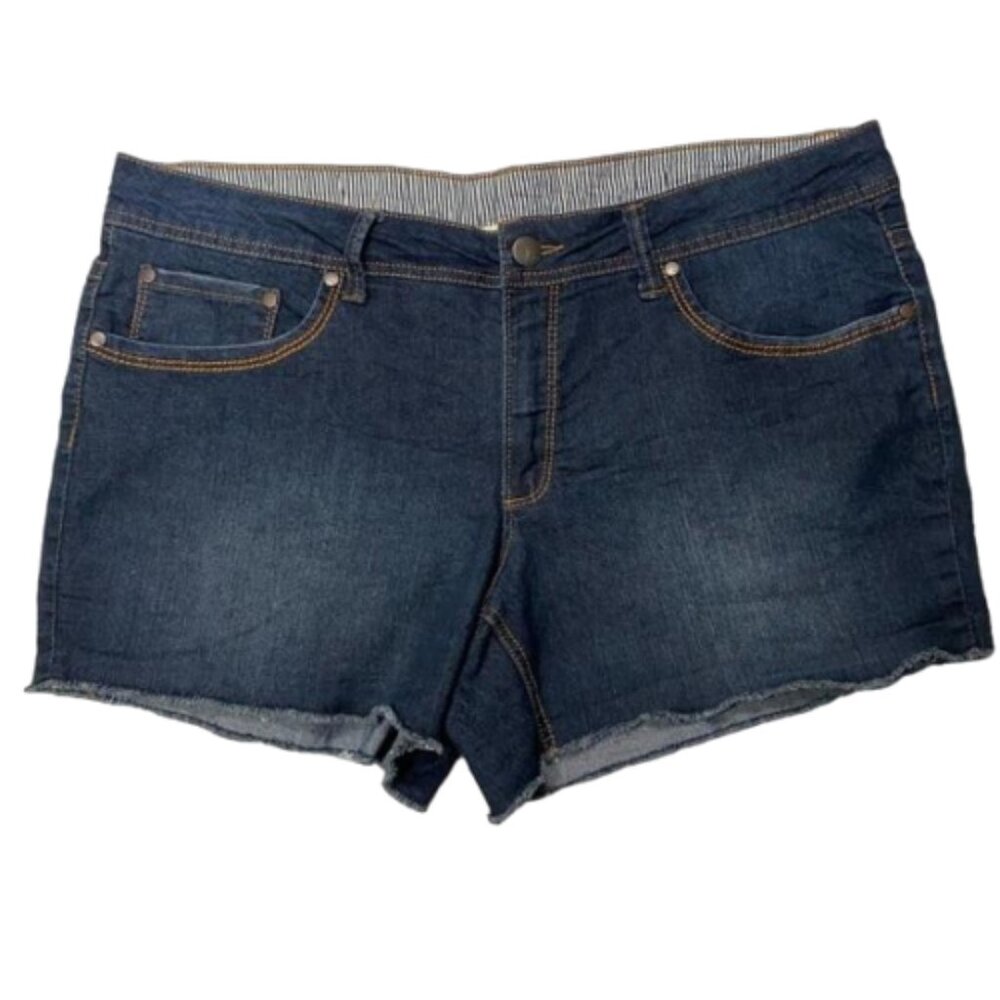 Fire & Gold Denim Frayed Hem Shortie Jean Shorts Size 18 #1195
